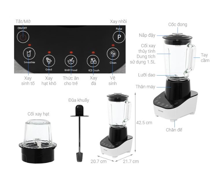 Máy xay sinh tố Toshiba BL-70GS1PV - Ảnh 2