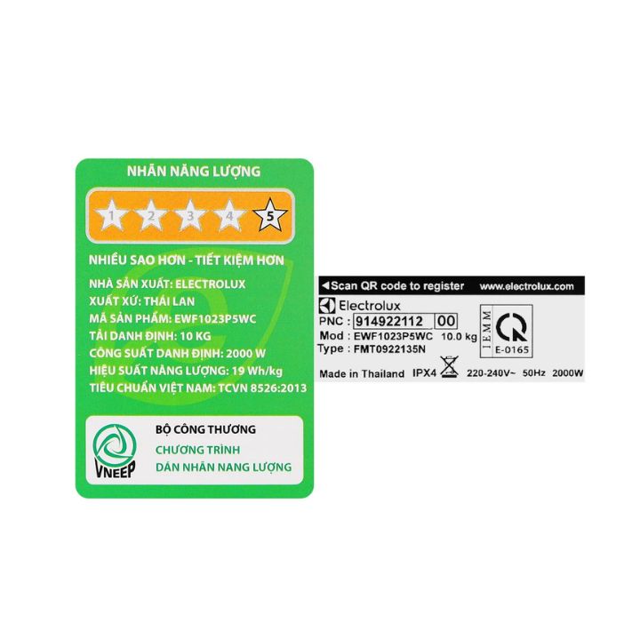 Electrolux Inverter 10 Kg EWF1023P5WC - Ảnh 7