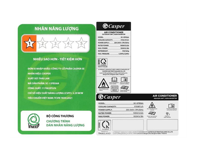 Máy Lạnh Casper Mono 1.5 HP SC-12FB36A - Ảnh 6